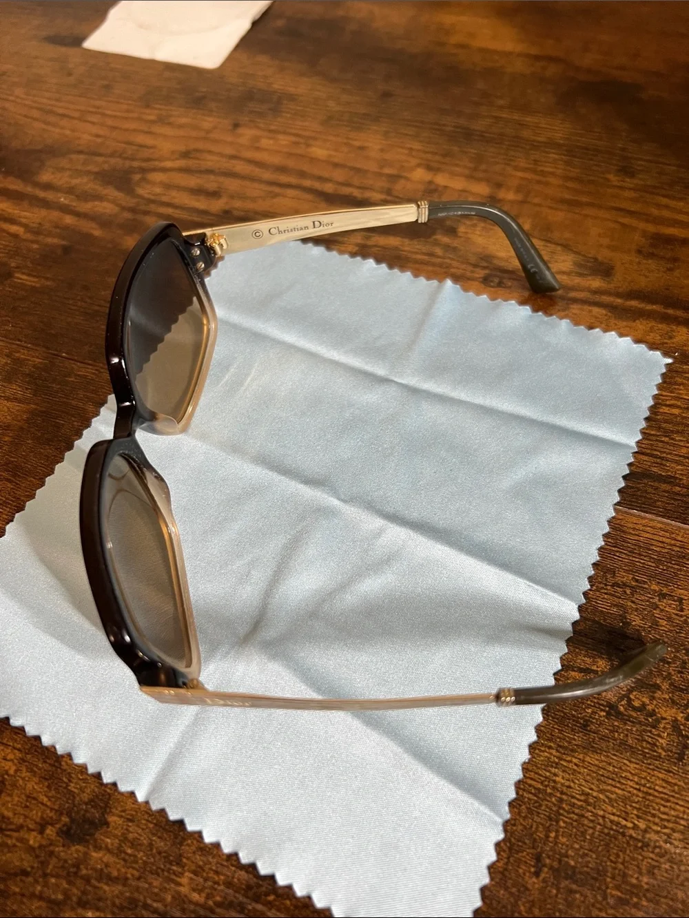 Dior Black Sunglasses with Gold Temples